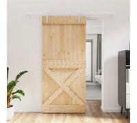 vidaXL Schuifdeur met beslag 95x210 cm massief grenenhout3203042 G