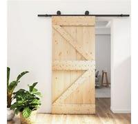 vidaXL Porte coulissante et kit de quincaillerie 95x210 cm pin massif