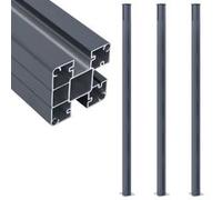 vidaXL Schuttingpalen 3 st 185 cm aluminium donkergrijs148987 Gris G