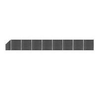 vidaXL Ensemble de panneau de clôture WPC 1484x(105-186) cm Noir