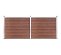 vidaXL Ensemble de panneau de clôture WPC 353x146 cm Marron 3070451