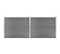 vidaXL Ensemble de panneau de clôture WPC 353x146 cm Gris 3070455