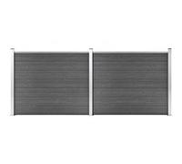vidaXL Schuttingpanelenset 353x146 cm HKC zwart 3070459 G