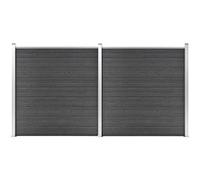 vidaXL Schuttingpanelenset 353x186 cm HKC zwart3070429 G