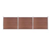 vidaXL Ensemble de panneau de clôture WPC 526x146 cm Marron
