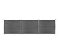 vidaXL Ensemble de panneau de clôture WPC 526x146 cm Noir