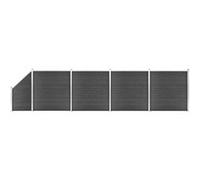 Schuttingpanelenset 792x(105-186) cm HKC zwart 3070440