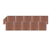 vidaXL Ensemble de clôture WPC 10 Carré + 1 Incliné 1830x186 cm Marron