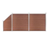 Schuttingset 2 vierkant en 1 schuin 446x186 cm HKC bruin3053216