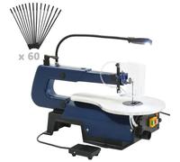 vidaXL Scie à Chantourner Electrique avec Pédale et Lampe LED Outils de Bricolage Découpe Travaux de Coupe Meulage Polissage 144834