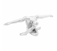vidaXL Sculpture Argent 40 x 15 x 13 cm en Aluminium - Homme Pensant, pour Intérieur, Décor Moderne Abstrait, Pièce Artistique, Accent Contemporain pour Salon, Centre d'art, Haute Brillance, 3D