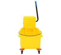 vidaXL Seau à franges avec presse et roulettes Jaune 36 L Polypropylène