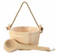 vidaXL Seau de Sauna 2 pcs Marron Bois de pin massif et chanvre, Accessoires de salle de bain, Miroirs ronds, Design traditionnel, Matériaux durables, Autres articles fonctionnels pour espaces moderne