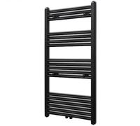 vidaXL Sèche-serviettes porte-serviette à rails droits noirs 600x1160 mm 141908