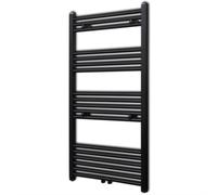 vidaXL Sèche-serviettes eau chaude à rails droits noir 600x1160 mm