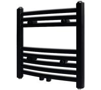 vidaXL Sèche-serviettes porte-serviette à rails incurvés noirs 480x480 mm 141912