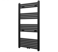 vidaXL Sèche-serviettes porte-serviette à rails droits noirs 600x1160 mm 141908