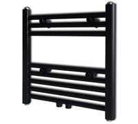 vidaXL Sèche-serviettes porte-serviette 141904 à rails droits noirs 480×480 mm