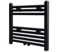 vidaXL Sèche-serviettes porte-serviette 141904 à rails droits noirs 480×480 mm