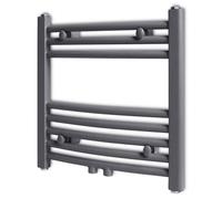 vidaXL Sèche-serviettes Porte-serviette à rails incurvés Gris 480x480 mm 141896