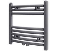 Sèche-serviettes eau chaude à rails incurvés Gris 480 x 480 mm