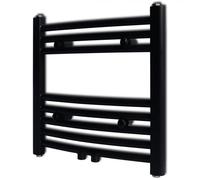 vidaXL Sèche-serviettes porte-serviette à rails incurvés noirs 480x480 mm 141912