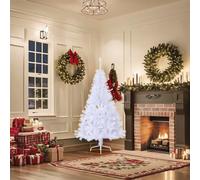vidaXL Semi-sapin de Noël artificiel avec support blanc 150 cm PVC