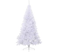 vidaXL Semi-sapin de Noël artificiel avec support blanc 240 cm PVC