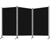 vidaXL Cloison de séparation 3 panneaux Noir 260x180 cm Noir