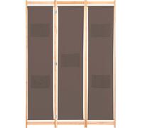 vidaXL Séparation de pièce en 3 parties, brun 120 x 170 x 4 cm Tissu