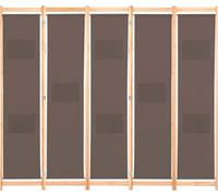 vidaXL Séparation de pièce en 5 parties, brun 200 x 170 x 4 cm Tissu
