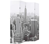vidaXL Cloison de séparation pliable 160x170 cm New York Noir et blanc Multicolore