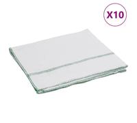 vidaXL Serpillières 10 pcs blanc avec des rayures vertes 50x60 cm