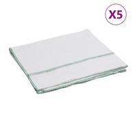 Vidaxl Serpillières 5 Pcs Blanc Avec Des Rayures Vertes 50x60 Cm Blanc