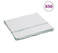 Vidaxl Serpillières 50 Pcs Blanc Avec Des Rayures Vertes 50x60 Cm Blanc