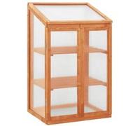 Serre avec Panneaux PC et Couvercle Pliant 60x45x100 cm Bois de Sapin