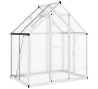 vidaXL Serre avec Cadre de Base Argent 169x114x195 cm Aluminium, Serre en Polycarbonate, Serre de Bricolage, abri de Serre, Serre portative