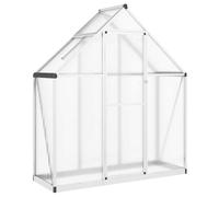 vidaXL Serre avec Cadre de Base Argent 169x58x195 cm Aluminium, Serre en Polycarbonate, Serre de Bricolage, abri de Serre, Serre portative