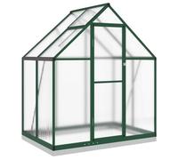 vidaXL Serre avec cadre de base vert 169x114x202 cm aluminium, serre en polycarbonate, serre de bricolage, abri de serre, serre portative