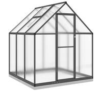 vidaXL Serre avec cadre de fondation anthracite 169x169x202 cm Alu