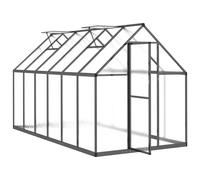 vidaXL Serre avec cadre de fondation Anthracite 334x169x195 cm Alu