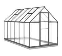 Serre avec cadre de base anthracite 334x169x202 cm aluminium, serre en polycarbonate, serre de bricolage, grande serre, serre portative