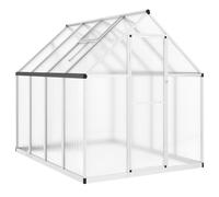 vidaXL Serre avec cadre de fondation argent 224x169x195cm Aluminimum