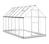 vidaXL Serre avec cadre de fondation argent 334x169x202cm Aluminimum