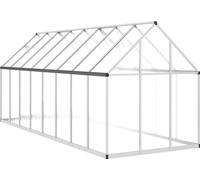 vidaXL Serre avec cadre de fondation argent 445x169x195cm Aluminimum