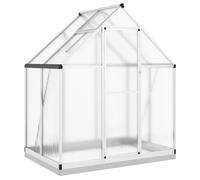 vidaXL Serre avec cadre de fondation argenté 169x114x202 cm Alu