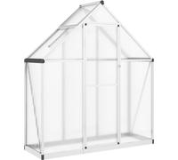 vidaXL Serre avec cadre de fondation argenté 169x58x195cm Aluminimum