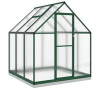 vidaXL Serre avec cadre de fondation vert 169x169x202 cm Aluminimum