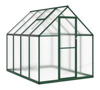 vidaXL Serre avec cadre de fondation vert 224x169x195 cm Aluminimum