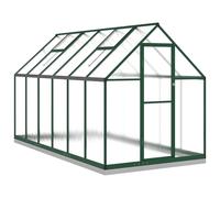 vidaXL Serre avec cadre de fondation vert 334x169x202 cm Aluminimum